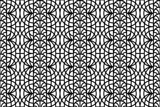 Abstract seamless intricate lace pattern. Black and white repeatable luxury, elegant pattern design.