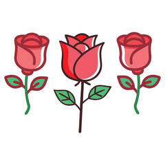 vector illustration of a red rose