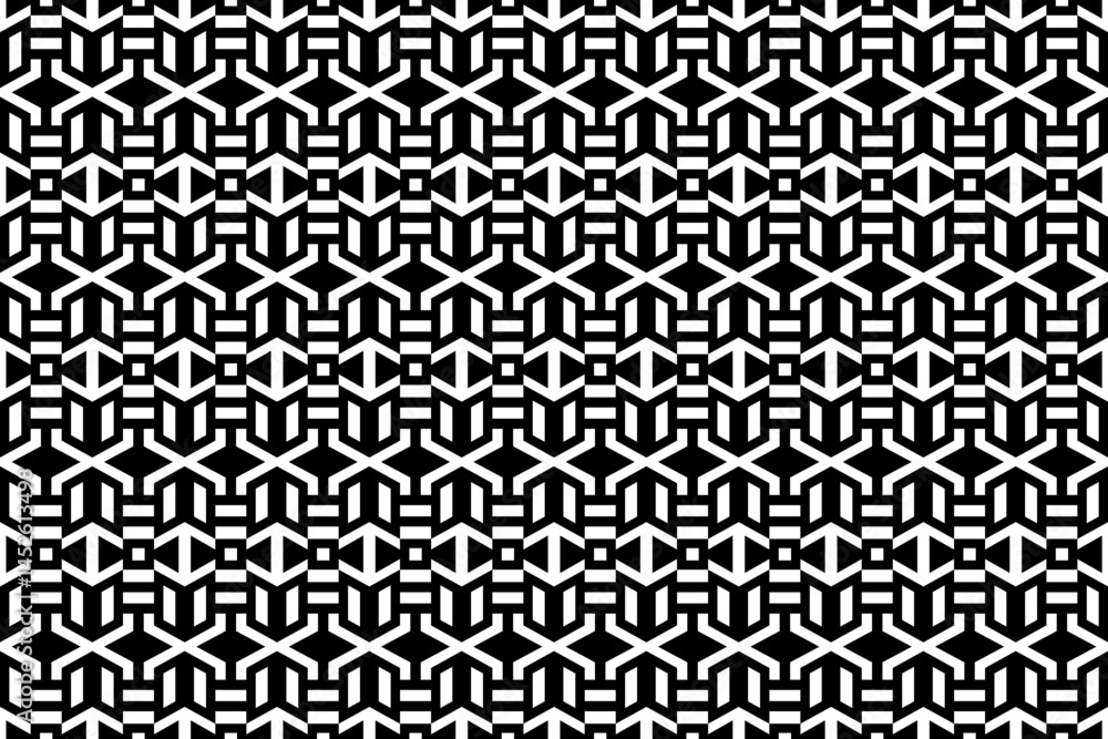 Poster abstract seamless geometric pattern with squares and rhombuses. black and white repeating decorative