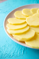French fries chips in close-up