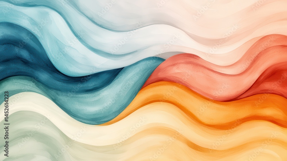 Poster abstract wavy background in soft colors for design and art