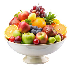 fruit bowl isolated on white