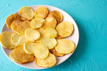 French fries chips in close-up