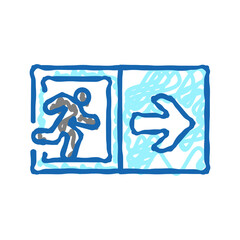 emergency exit icon doodle illustration