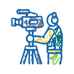 videographer business icon doodle illustration
