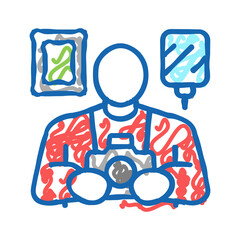 photographer business icon doodle illustration