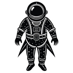 Astronaut vector silhouette illustration Astronaut as tattoo-style vector silhouette