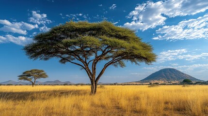 Vast African Savanna Landscape Under