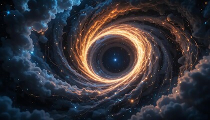 Hyperspace Spacetime Rift Portal
An abstract background depicting a glowing rip in spacetime that reveals a star-packed hyperspace beyond, with deep blue and orange contrast, perfect for sci-fi