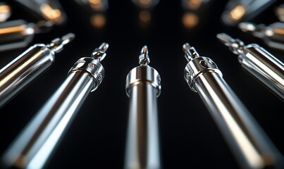 Naklejka premium Gleaming drill bits arranged in circle