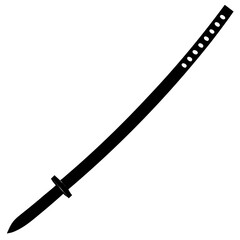 Katana Sword icon silhouette vector illustration