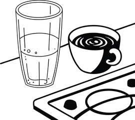 cup of coffee and croissant