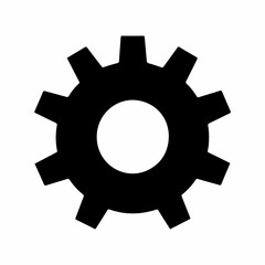 Black gear wheel icons on white background - stock minimal flat illustration. Setting symbol. Cogwheel png