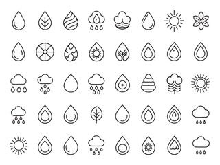 Raindrop Icon Embracing Nature's Refreshing Touch.eps