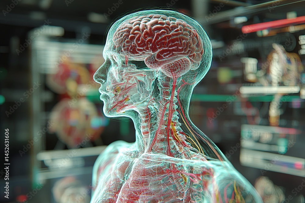 Poster 3d visualization of internal anatomy: a 3d visualization of a patient's internal anatomy created fro