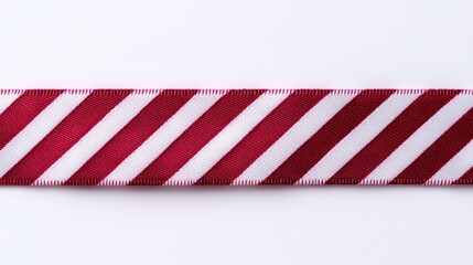 Red and White Diagonal Striped Ribbon for Decorative Use