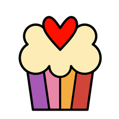 cupcake love icon vector simple design illustration/ sweet valentine element