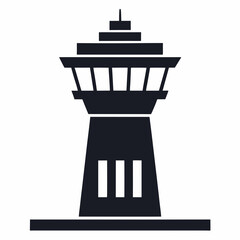 Air Traffic Control Tower icon silhouette vector illustration