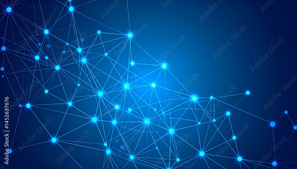 Poster abstract blue network connection background. ideal for technology, science, and communication concep