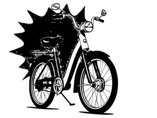 vector image of an art-style bicycle