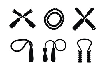 Fototapeta premium set of Jump Rope silhouette vector illustration