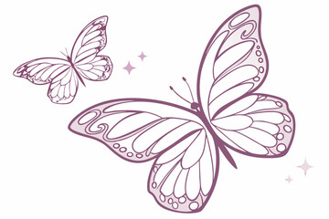 Fototapeta premium A pair of fantasy fairy wings isolated on a transparent background 