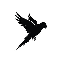 parrot silhouette vector, parrot bird icon clip art 