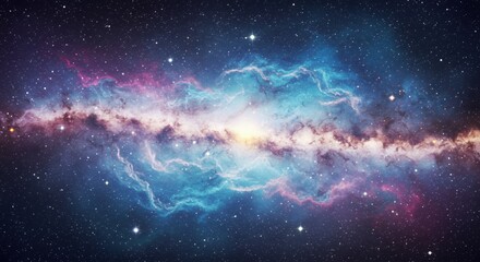 Obraz premium Cosmic nebulae showcasing vibrant colors and stellar formations.