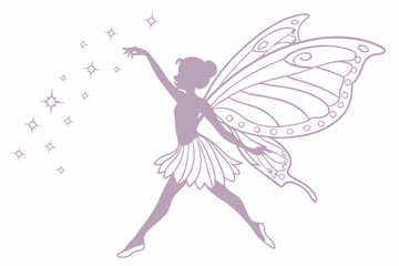PNG Silhouette dancing fairy white background.