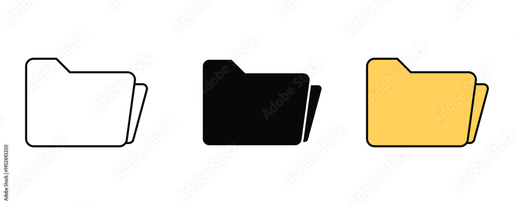 Poster folder icon set vector. archive icon set vector on white background
