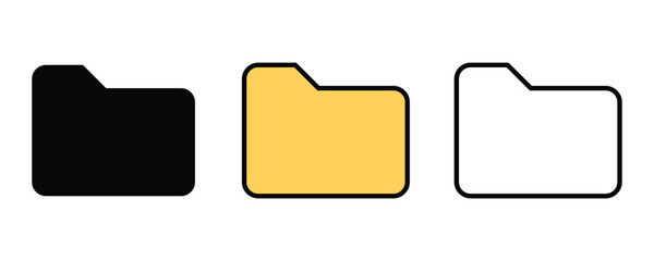Folder icon set vector. archive icon set vector on white background