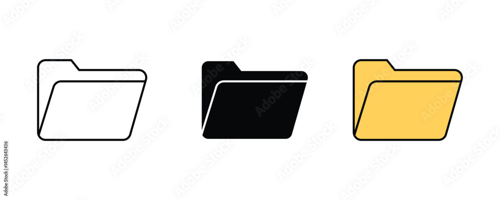 Poster folder icon set vector. archive icon set vector on white background
