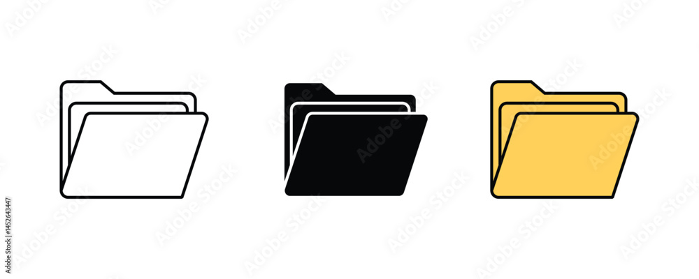 Poster folder icon set vector. archive icon set vector on white background