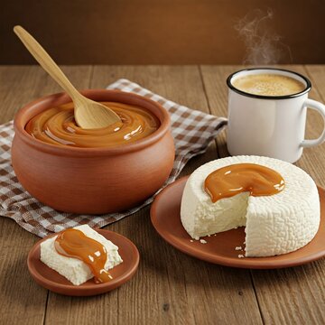 Dulce de Leche, Fresh Cheese, and Hot Coffee A typical food from Brazilian Countryside of Minas gerais state, aslo known as Comida Mineira. 