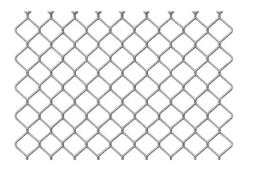 "Wire mesh fence with diagonal pattern isolated on transparent background."