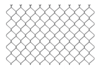 "Wire mesh fence with diagonal pattern isolated on transparent background."