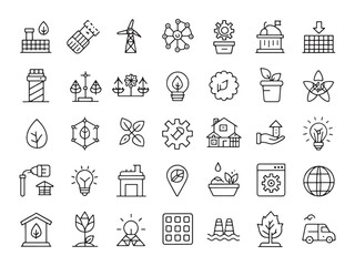 Renewable energy global impact Line art