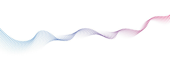 Fototapeta premium Flowing Dot Wave halftone gradient pattern on transparent background 