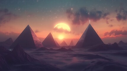 Pyramids egypt sunset landscape wallpaper background ancient history travel tourism adventure