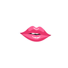 Pink lips illustration, for beauty blogs and websites