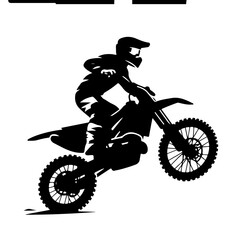 Naklejka premium Motocross Rider Silhouette for Extreme Sports and Racing Design