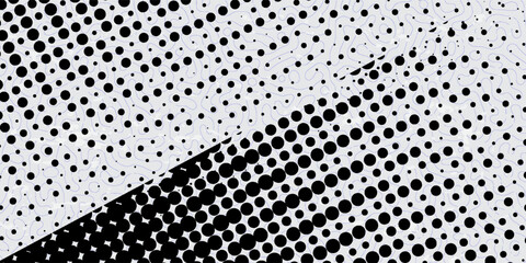 Diagonal spot halftone gradation texture. Fade oblique stripe gradient background. Black slanted pattern backdrop. Vector illustration