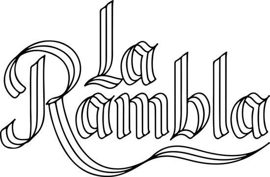 La Rambla Street Name Artistic Font