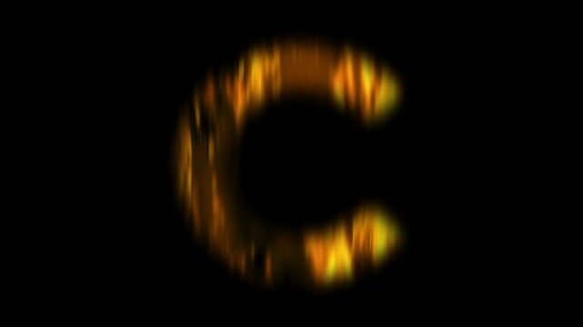 Letter C Fire Text Effect Animation