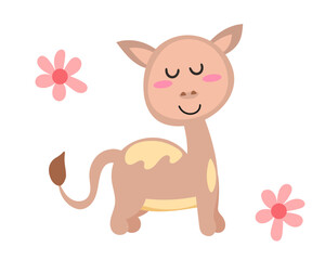 Llama cartoon alpaca. Lama animal vector isolated illustration. Cute funny hand drawn art. 