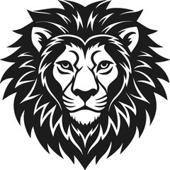 Lion head silhouette vector illustration