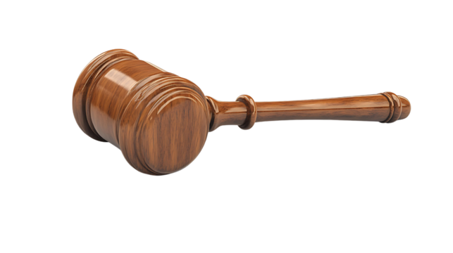 Wooden Gavel – High-Resolution Transparent PNG for Legal and Auction Design

