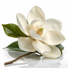Magnolia 3D rendered flower beautifully isolated on a white background with large petals and intricate details
