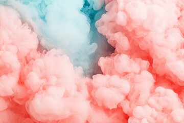 Fototapeta premium Abstract swirling pink and blue smoke blend creates dreamlike, cloudy texture and depth