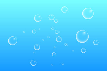 Set of colorful soap bubbles for design creation. Isolated, transparent, realistic soap bubbles on transparent background.